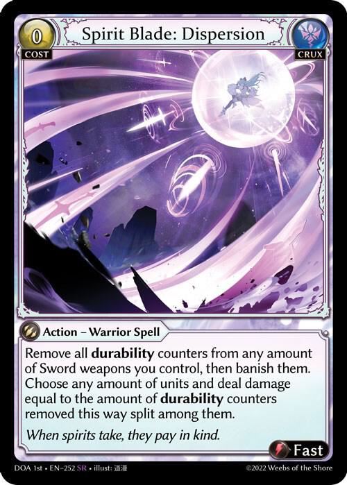 Spirit Blade: Dispersion - Dawn of Ashes 1st Edition (DOA 1st)
