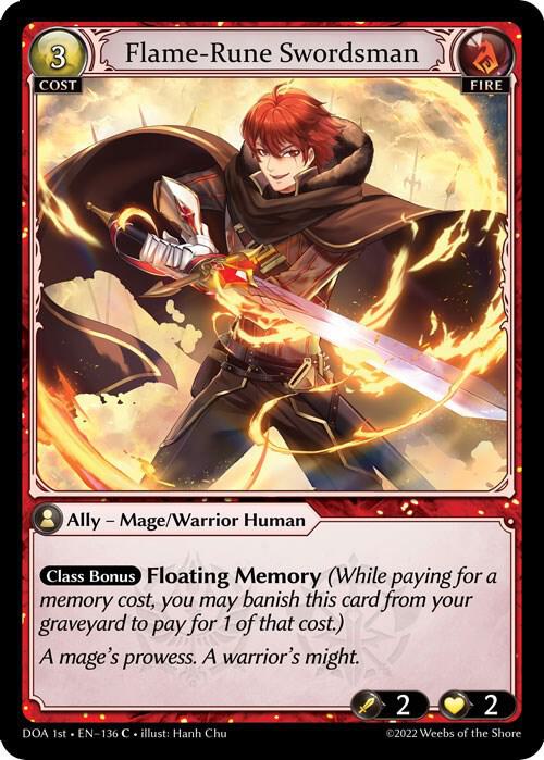 (FOIL) Flame-Rune Swordsman - Dawn of Ashes 1st Edition (DOA 1st)