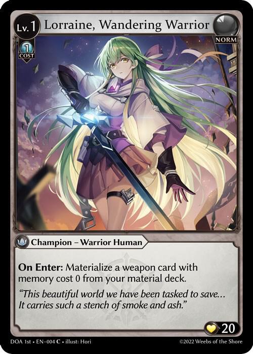 (FOIL) Lorraine, Wandering Warrior - Dawn of Ashes 1st Edition (DOA 1st)