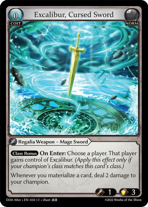 Excalibur, Cursed Sword - Dawn of Ashes Alter Edition (DOA Alter)