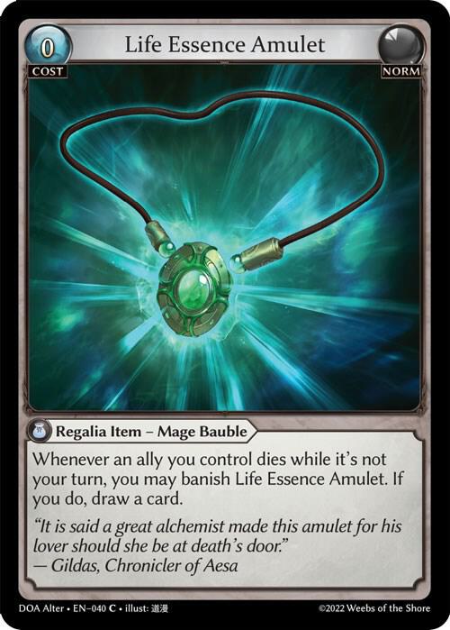 Life Essence Amulet - Dawn of Ashes Alter Edition (DOA Alter)