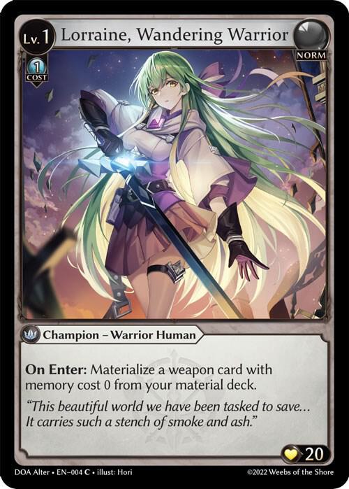 Lorraine, Wandering Warrior - Dawn of Ashes Alter Edition (DOA Alter)