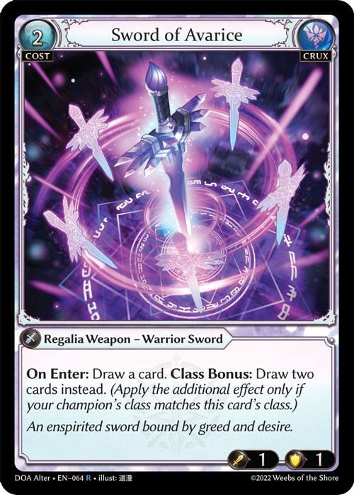 Sword of Avarice - Dawn of Ashes Alter Edition (DOA Alter)