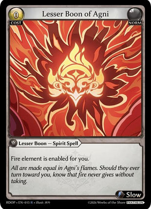 Lesser Boon of Agni