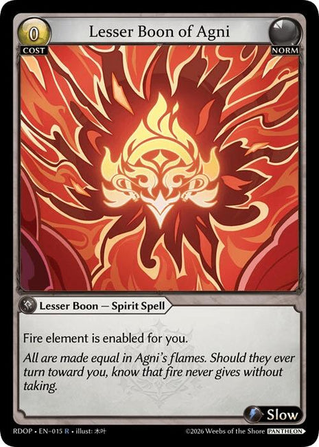 Lesser Boon of Agni