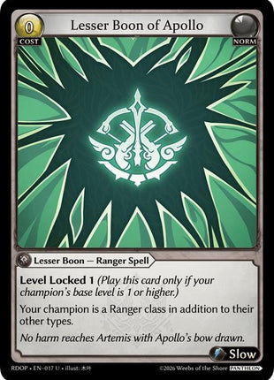 Lesser Boon of Apollo