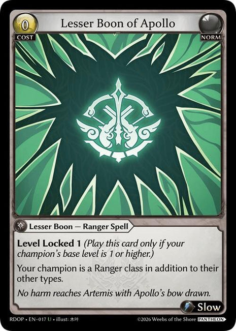 Lesser Boon of Apollo