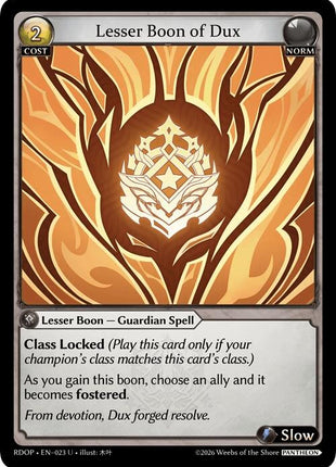 Lesser Boon of Dux