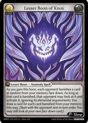 Lesser Boon of Knox
