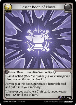 Lesser Boon of Nuwa