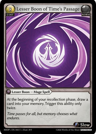 Lesser Boon of Time's Passage