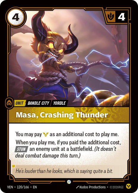 Masa, Crashing Thunder