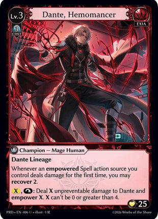 Dante, Hemomancer